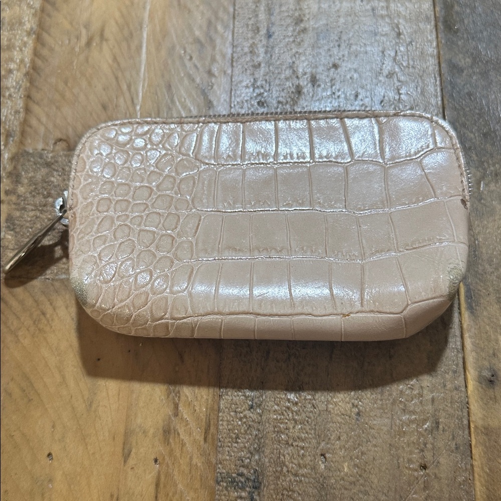 FURLA. Crocodile Embossed small zipper pouch